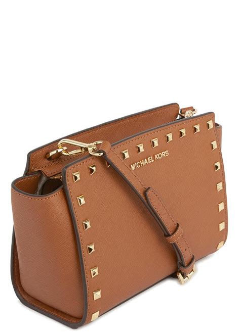 tan michael kors crossbody bag|michael kors brown leather handbag.